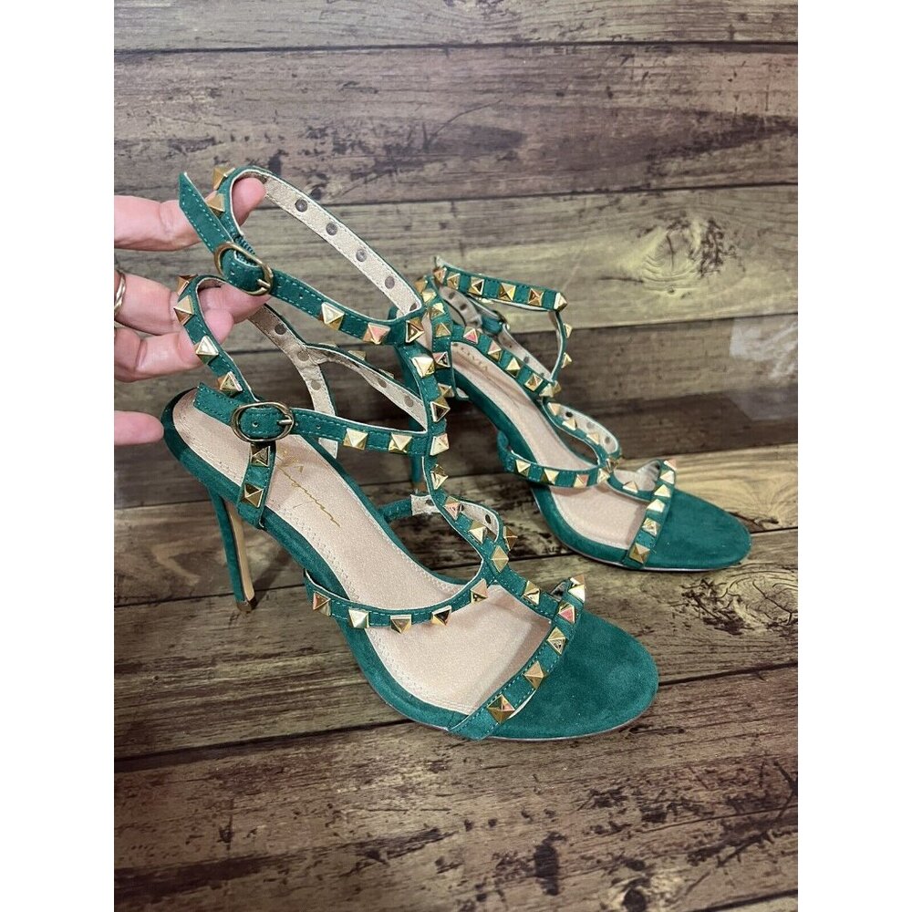 Women’s Green Heels Shoes - Picture 1 of 5